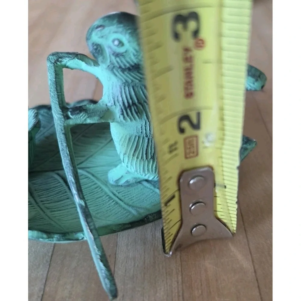 VTG Andrea Sadek Brass Verdigris Bunny Rowing Leaf Boat Candle Holder Kitsch